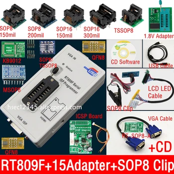 Original RT809F Serial ISP Programmer with adapters +1.8v adapter+SOP8 test clip+EDID cable +ICSP bios universal programmer
Original RT809F Serial ISP Programmer with adapters +1.8v adapter+SOP8 test clip+EDID cable +ICSP bios universal programmer