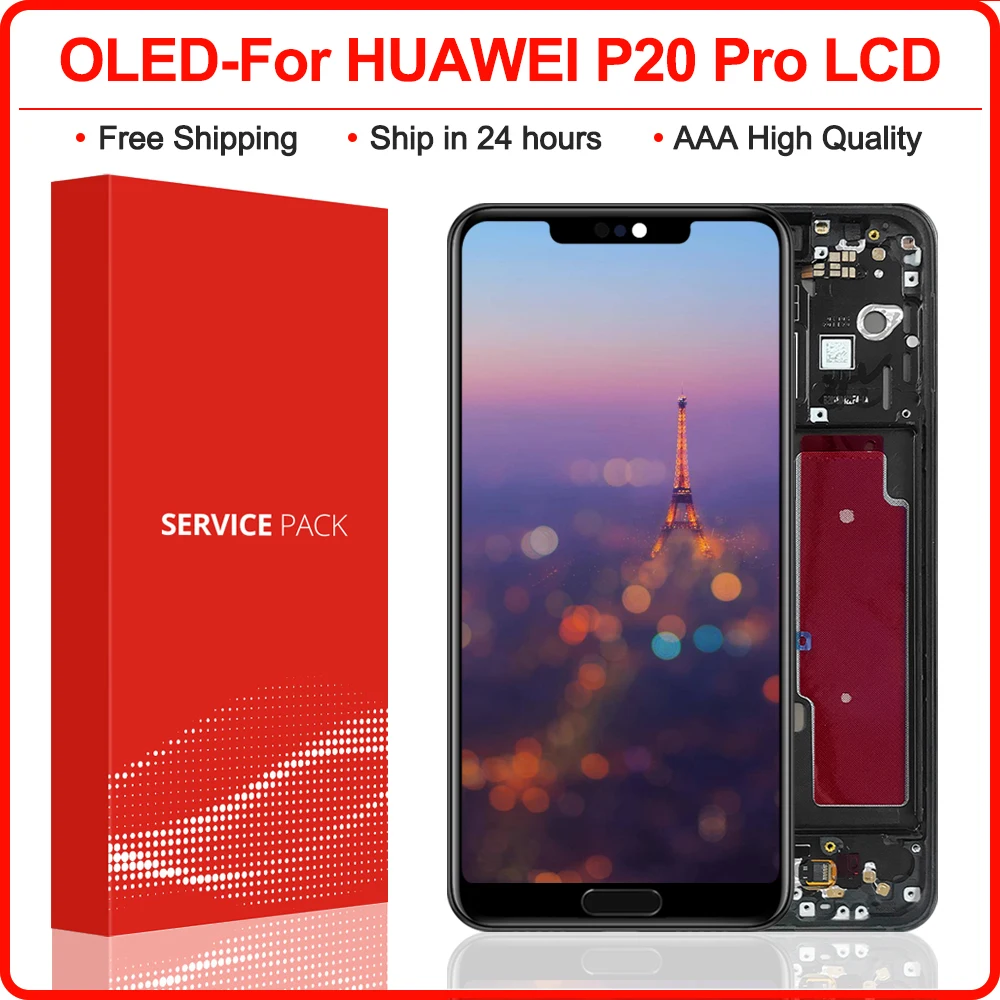 6 1 "AMOLED для Huawei P20 Pro CLT L04 L09 L29 ЖК дисплей с сенсорным экраном дигитайзер + рамка в