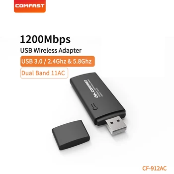 

Comfast 1200Mbps High Speed Dual Band 11AC 2.4&5.8G Wireless Network Card Adaptador Wi-fi Dongle USB 3.0 WiFi Adapter CF-912AC