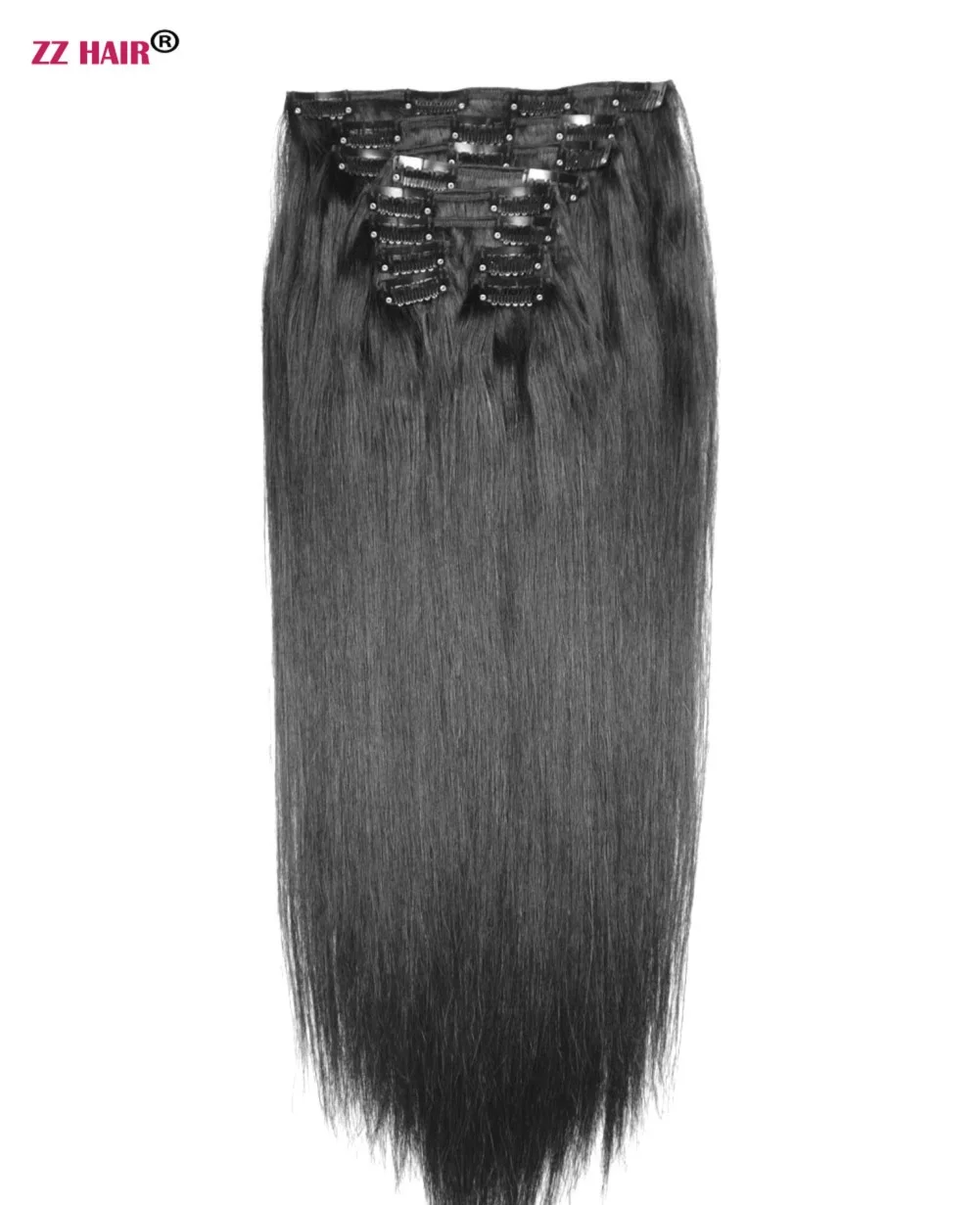 

ZZHAIR 260g-400g 16"-26" Machine Made Remy 10pcs Set Clips In Human Hair Extensions Whole Head Natural Straight