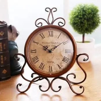 European Style Retro Antique Vintage Wrought Iron Craft Table Clock for Home Desk Cabinet Decoration (Brown)
European Style Retro Antique Vintage Wrought Iron Craft Table Clock for Home Desk Cabinet Decoration (Brown)
