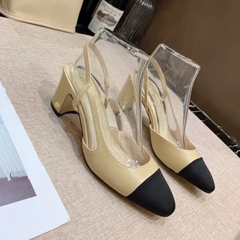 France 100 charei business women's shoes the most worthy classic style with thick heel square head color matching soft leather 
France 100 charei business women's shoes the most worthy classic style with thick heel square head color matching soft leather