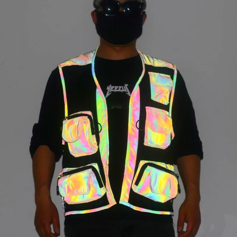 Black Mesh Vest for Men and Women with Color Reflective Multi-pocket Vest Men Winter Clothing Black Vest Men Waistcoat Cool
Black Mesh Vest for Men and Women with Color Reflective Multi-pocket Vest Men Winter Clothing Black Vest Men Waistcoat Cool