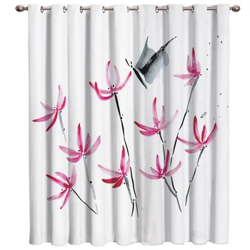 Chinese Ink Style Red Blooming Flowers Window Treatment Hardware Sets Curtains for the Kitchen Living Room
Chinese Ink Style Red Blooming Flowers Window Treatment Hardware Sets Curtains for the Kitchen Living Room