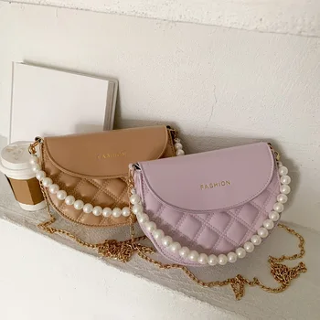 Fashion Lattice Pattern PU Leather Crossbody Bag Women Casual Semicircle Shoulder Handbag Pearl Chain Satchel for Ladies Girl
Fashion Lattice Pattern PU Leather Crossbody Bag Women Casual Semicircle Shoulder Handbag Pearl Chain Satchel for Ladies Girl