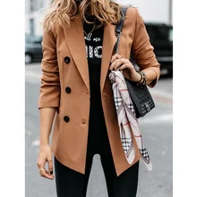 Casual Fashion Double Breasted Blazer Women 2021 Commute Solid Colors Jackets New Lapel Long Sleeves Button Office Lady Blazers
Casual Fashion Double Breasted Blazer Women 2021 Commute Solid Colors Jackets New Lapel Long Sleeves Button Office Lady Blazers