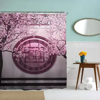 60 x 72 inches Shower Curtain Caved Pattern Window Purple Flowers Blossoms Water Soap Resistant Machine Washable Fabric Bathroom
60 x 72 inches Shower Curtain Caved Pattern Window Purple Flowers Blossoms Water Soap Resistant Machine Washable Fabric Bathroom