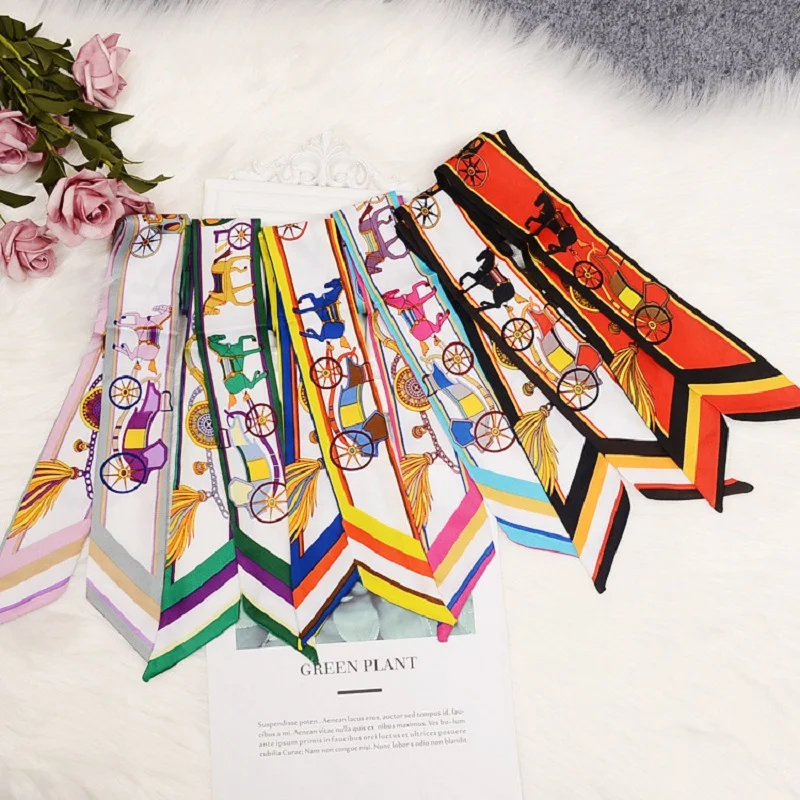 2020 New Bag Scarf New Luxury Brand Women Small Silk Scarf Horse Print Head Scarf Handle Bag Ribbons Fashion Tie Long Scarves
2020 New Bag Scarf New Luxury Brand Women Small Silk Scarf Horse Print Head Scarf Handle Bag Ribbons Fashion Tie Long Scarves