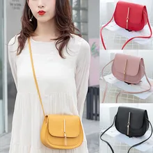 Bolsos pequeños de moda estilo Simple bolso de hombro de cuero con borla de Color sólido para mujer bolso de hombro de estilo coreano bolso de mensajero(China)