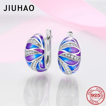 Silver Earrings For Women Genuine 925 Sterling Silver Delicate Charming blue Purple Flower Fine Jewelry Handmade Enamel
Silver Earrings For Women Genuine 925 Sterling Silver Delicate Charming blue Purple Flower Fine Jewelry Handmade Enamel