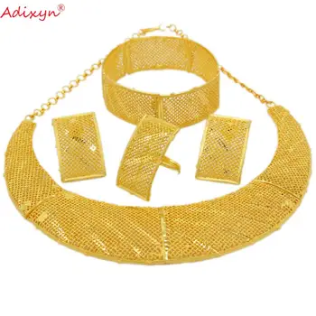 Adixyn Luxury Jewelry Necklace Bangle Earrings Ring Set For Women Wedding Jewelry Gold Color India Dubai Item N071008 (free box)
Adixyn Luxury Jewelry Necklace Bangle Earrings Ring Set For Women Wedding Jewelry Gold Color India Dubai Item N071008 (free box)
