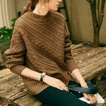 High Quality Cashmere Womens Crew Neck Sweaters Loose Knitted Pullover Tops Warmer N015
High Quality Cashmere Womens Crew Neck Sweaters Loose Knitted Pullover Tops Warmer N015