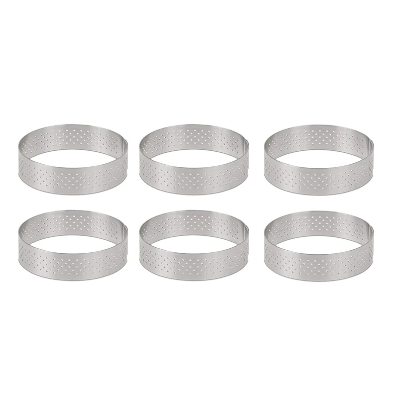 New Circular Stainless Steel Porous Tart Ring Bottom Tower Pie Cake Mould Baking ToolsHeat-Resistant Perforated Mousse |