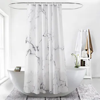 Nordic waterproof shower curtain in the bathroom white marble printed thick polyester fabric bath curtains
Nordic waterproof shower curtain in the bathroom white marble printed thick polyester fabric bath curtains