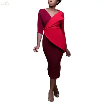 Womens Dress Long Sleeve Notched Patchwork Midi Dress Fashion Office Dress Lady OL Bandage Bodycon Dress Night Sexy Club Dresses
Womens Dress Long Sleeve Notched Patchwork Midi Dress Fashion Office Dress Lady OL Bandage Bodycon Dress Night Sexy Club Dresses