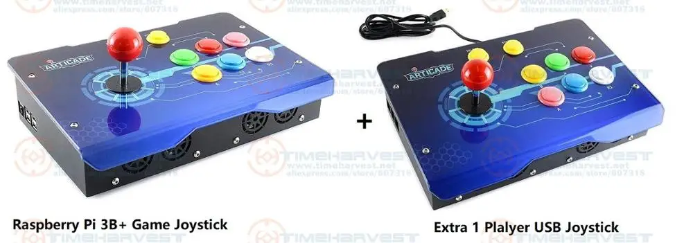 Raspberry Pi 3B plus Family Game Console with USB Joystick for 2 player TV Fighting Arcade Joystick with 4 cores CPU HDMI Output 
Raspberry Pi 3B plus Family Game Console with USB Joystick for 2 player TV Fighting Arcade Joystick with 4 cores CPU HDMI Output