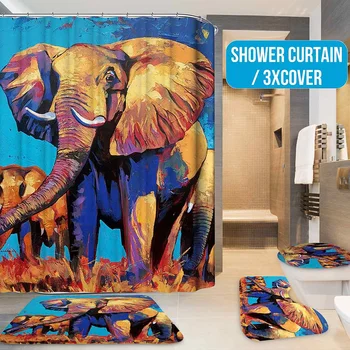 180x180cm Bathroom Set Waterproof Shower Curtain Bath Cover Bathroom Decor GRAFFITI Elephant Type
180x180cm Bathroom Set Waterproof Shower Curtain Bath Cover Bathroom Decor GRAFFITI Elephant Type