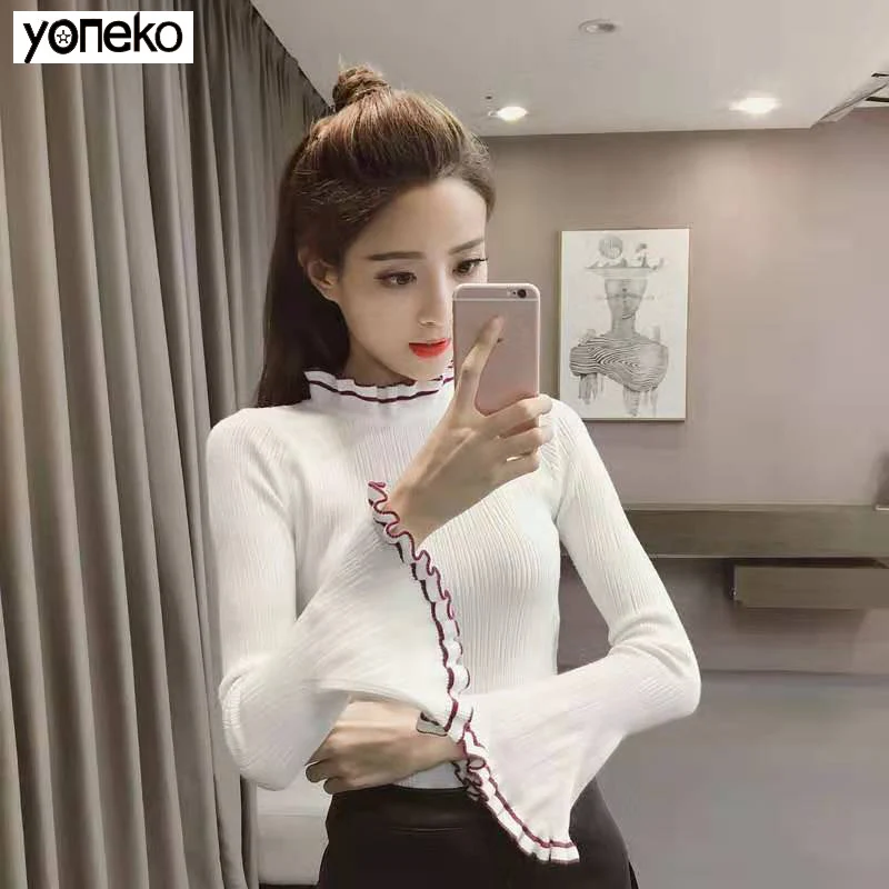 Jumpers Stretch Sweaters Women's Knitwear New Autumn and Winter Turtleneck Button Slim-fit Knit Shirt Female Casual Long Sleeve
Jumpers Stretch Sweaters Women's Knitwear New Autumn and Winter Turtleneck Button Slim-fit Knit Shirt Female Casual Long Sleeve