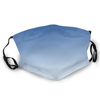 Ombre Textured Blue Double-sided printed dustproof and windproof mask, can be cleaned and reused, suitable for outdoor sports
