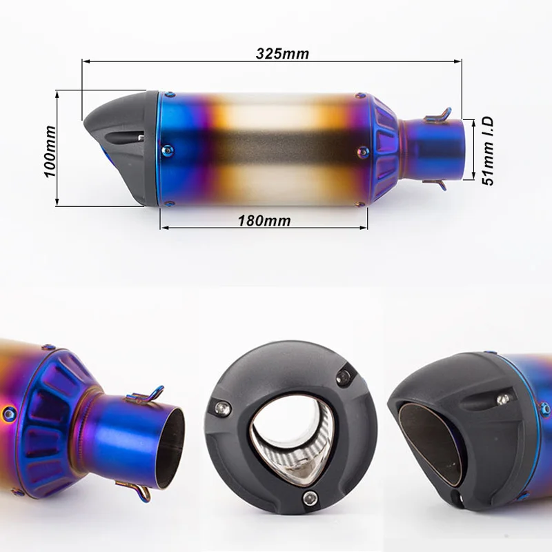51 мм Unversal выхлопная труба мотоцикла Модифицированная с глушителем для NMAX155 R15 R25 R3