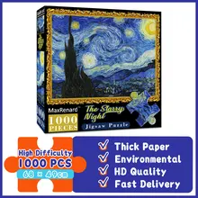 MaxRenard 68*49cm Jigsaw Puzzles 1000 Pieces Van Gogh The Starry Sky Paper Assembling Painting Art Puzzles Toys for Adults Games 
MaxRenard 68*49cm Jigsaw Puzzles 1000 Pieces Van Gogh The Starry Sky Paper Assembling Painting Art Puzzles Toys for Adults Games