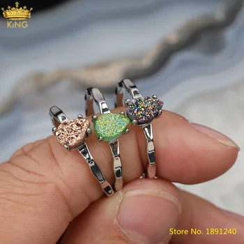 5pcs 11 Color,Colorful Natural Drusy Geode Agates Water Drop Silvery Finger Ring Adjustable For Women Bohemia Jewelry HS-56KBAB
5pcs 11 Color,Colorful Natural Drusy Geode Agates Water Drop Silvery Finger Ring Adjustable For Women Bohemia Jewelry HS-56KBAB
