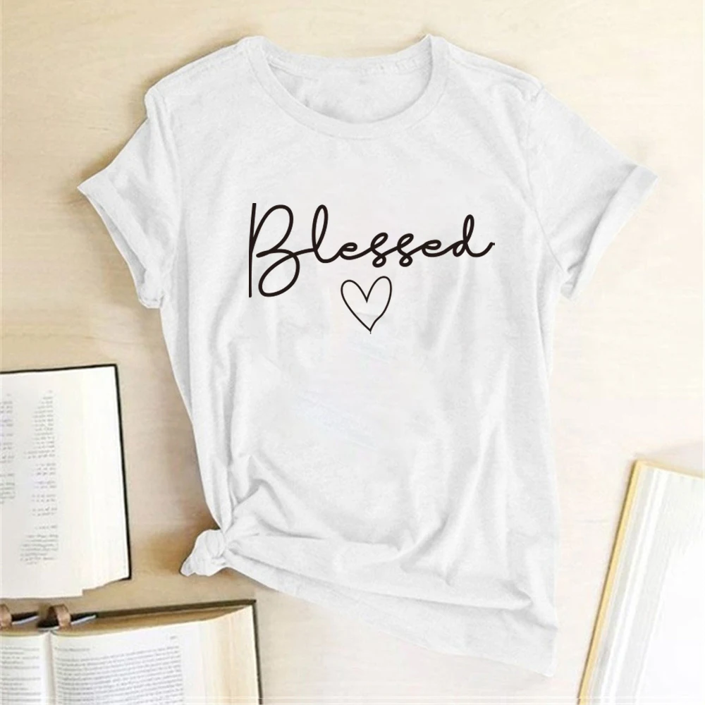 Blessed Heart Women T-shirts Printing