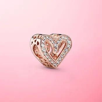 925 Sterling Silver & Gold Color Sparkling Freehand Heart Charm Beads fit Original Pamura Bracelets 925 Silver Jewelry Gift 
925 Sterling Silver & Gold Color Sparkling Freehand Heart Charm Beads fit Original Pamura Bracelets 925 Silver Jewelry Gift