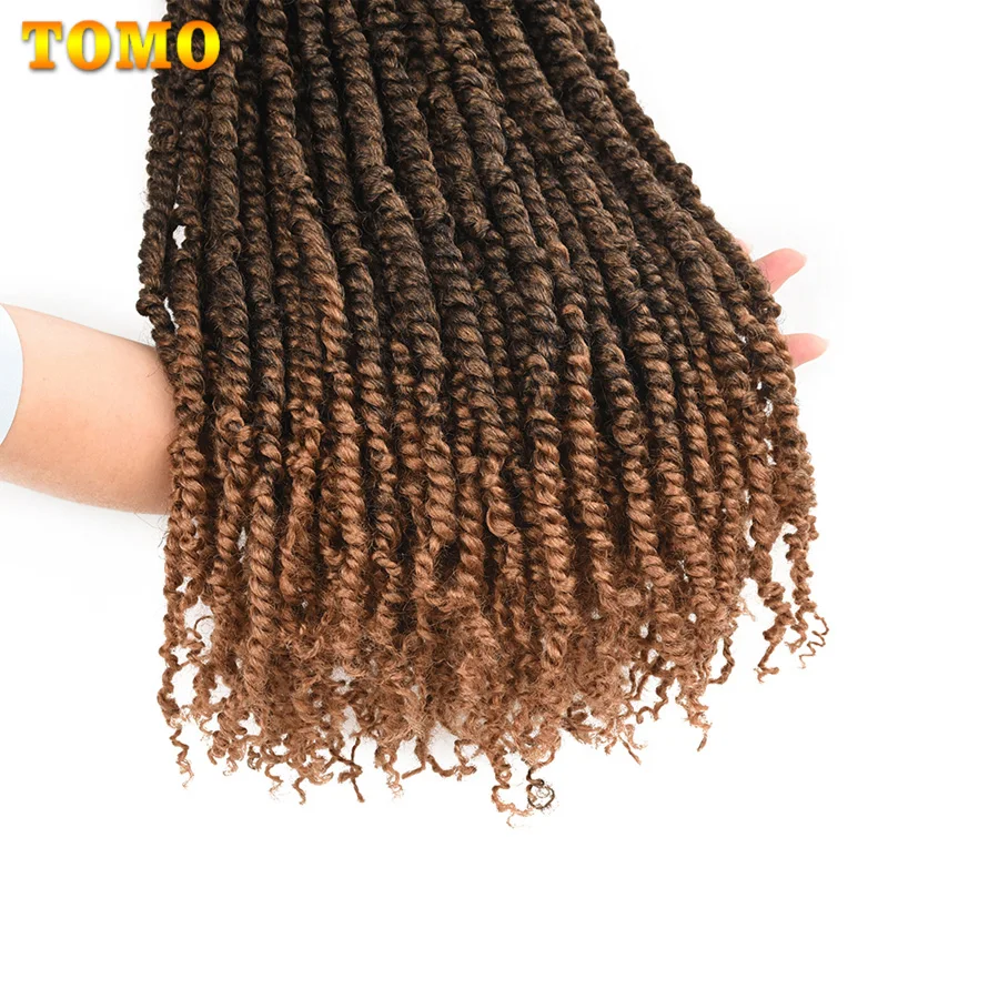 TOMO Bomb Twist Crochet Hair Synthetic 16Roots Spring Twist Pre Looped Crochet Braids Hair Extension Passion Twist for Women TOMO Bomb Twist Crochet Hair Synthetic 16Roots Spring Twist Pre Looped Crochet Braids Hair Extension Passion Twist for Women