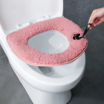 Toilet Seat Comfortable Velvet Toilet Cover Cover Washable Winter High Quality Cute Toilet Cushion Bathroom Supplies
Toilet Seat Comfortable Velvet Toilet Cover Cover Washable Winter High Quality Cute Toilet Cushion Bathroom Supplies