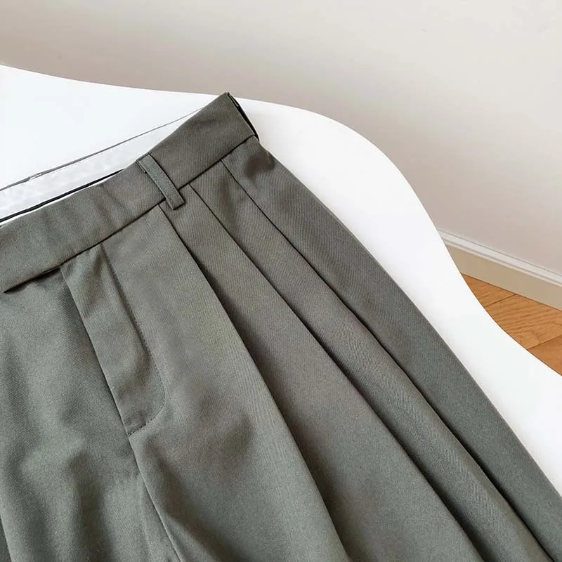 FORYUNSHES Women Wide Leg Cigarette Suits Trousers 2020 Autumn Femme High Waist Straight Pants Casual Office Business Bottom