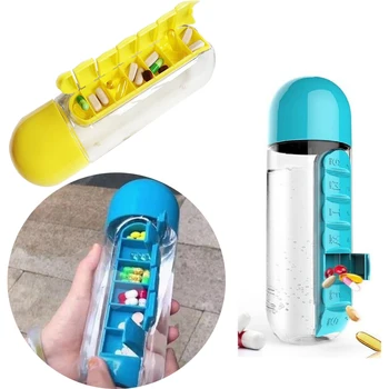 XUNZHE 600ml 2 in 1 Pill Box Outdoor Water Bottle 7 Compartments Medical Organizer With Drinking Bottle Old Man Portable Tablet
XUNZHE 600ml 2 in 1 Pill Box Outdoor Water Bottle 7 Compartments Medical Organizer With Drinking Bottle Old Man Portable Tablet