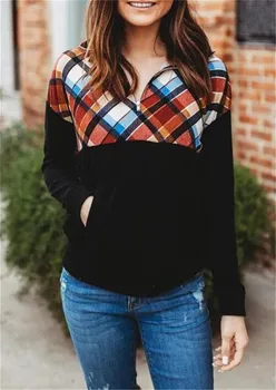 Plaid Printed Women Kpop Sweatshirt Patchwork Hoodies Zipper Turn Down Collar Long Sleeve With Pockets Hoodie Bandage Ladies Top
Plaid Printed Women Kpop Sweatshirt Patchwork Hoodies Zipper Turn Down Collar Long Sleeve With Pockets Hoodie Bandage Ladies Top