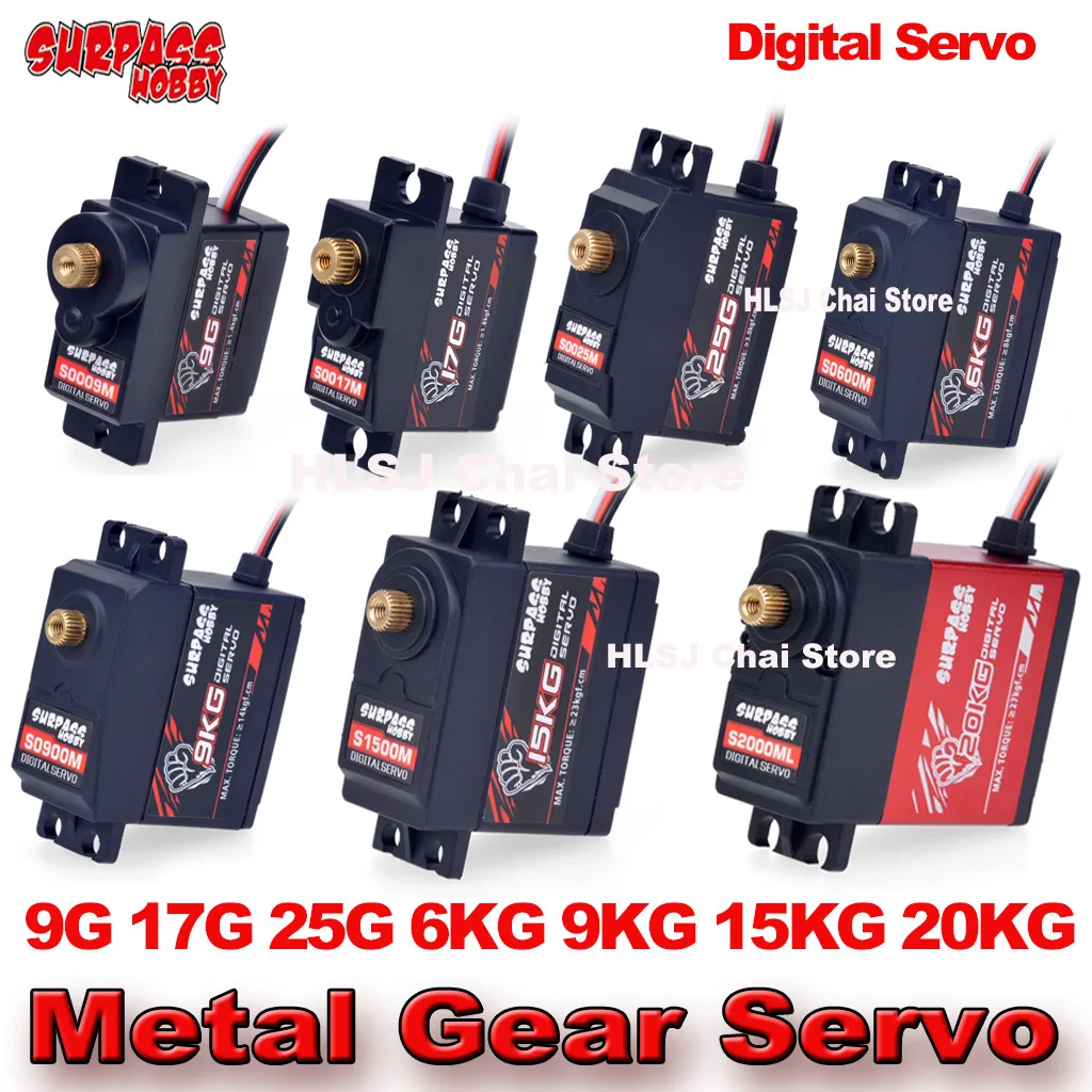 Сервопривод Surpass Hobby 9G, 17G, 25G, 6 кг, 9 кг, 15 кг, 20 кг, цифровые сервоприводы, металлическая шестерня, сервопривод для радиоуправляемого автомобиля 1/8, 1/10, запчасти, воздуховод, робот-самолет
Сервопривод Surpass Hobby 9G, 17G, 25G, 6 кг, 9 кг, 15 кг, 20 кг, цифровые сервоприводы, металлическая шестерня, сервопривод для радиоуправляемого автомобиля 1/8, 1/10, запчасти, воздуховод, робот-самолет