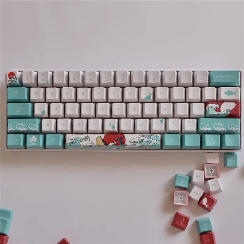 Клавиатура Sea Coral Keycap PBT пятисторонняя клавиатура с эффектом красителя пробел 6 25u