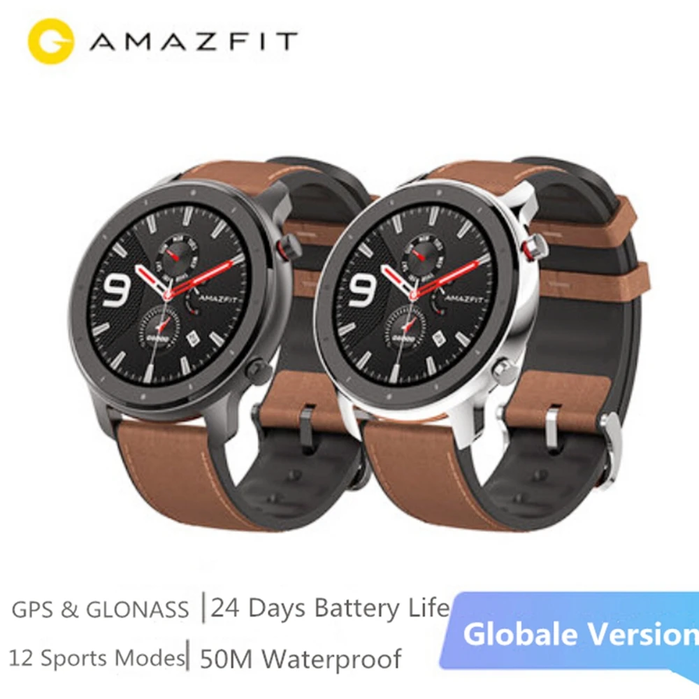 Global Version! AMAZFIT GTR Smartwatch 47mm Smart Watch 50 Meters Waterproof Bluetooth 5.0 Heart Rate Monitor 12 Sports Modes
Global Version! AMAZFIT GTR Smartwatch 47mm Smart Watch 50 Meters Waterproof Bluetooth 5.0 Heart Rate Monitor 12 Sports Modes