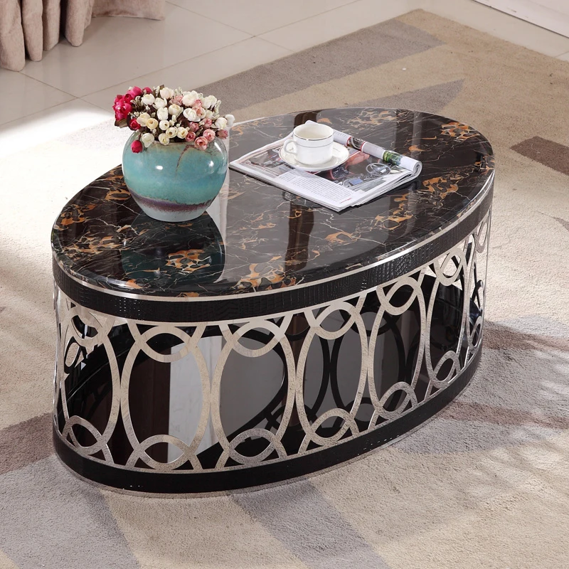 Marble coffee table is simple and fashionable, round oval stainless steel hollow storage tea table, creative living room coffee
Marble coffee table is simple and fashionable, round oval stainless steel hollow storage tea table, creative living room coffee