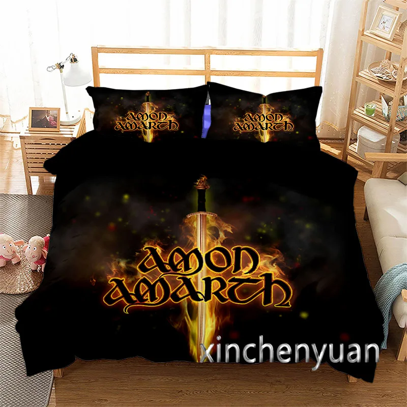 

Fashion Amon Amarth 3D Printed Duvet Cover Set Twin Full Queen King Size Bedding Set Bed Linens Bedclothes for Young K98
