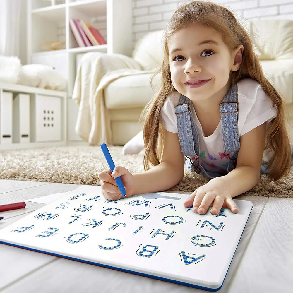 

Kids Magnetic Drawing Board ABC Letters Learning Education Erasable Doodle Plate