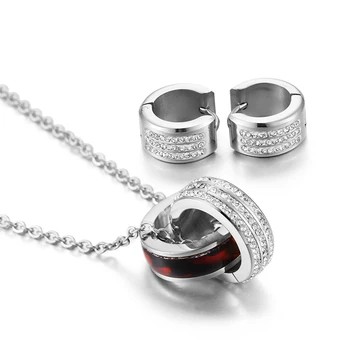 Luxury Fashion Stainless Steel Jewelry Set Design Women Gift Silver Color Glass Zircon Necklace and Earrings Jewelry Set
Luxury Fashion Stainless Steel Jewelry Set Design Women Gift Silver Color Glass Zircon Necklace and Earrings Jewelry Set