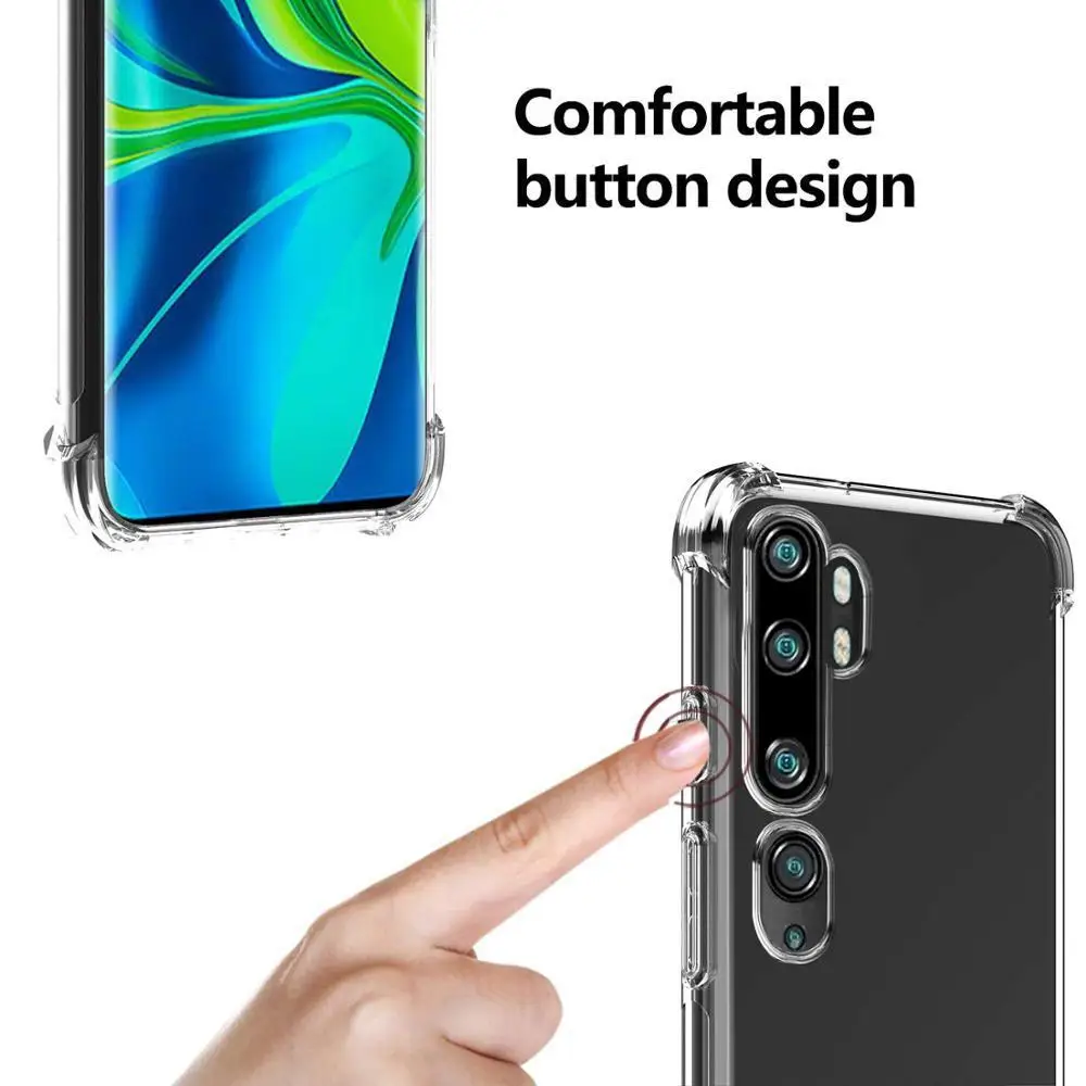 Чехол для Xiaomi Mi Note 10 Pro противоударный чехол с воздушной подушкой 9 SE CC9 Прозрачный