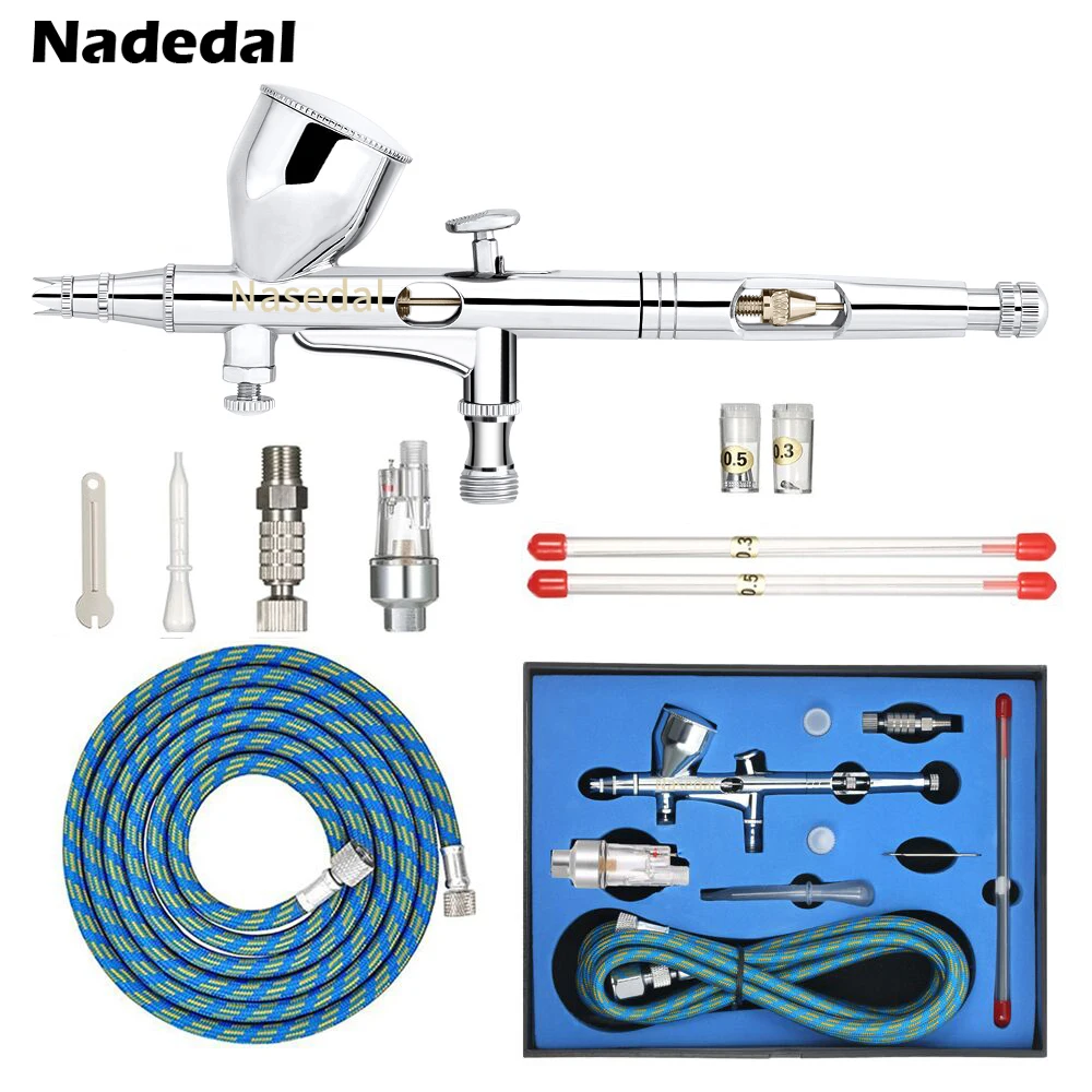 Gravity Dual-action Airbrush Air Brush Spray Gun Spray Paint Air Hose 0.2mm/0.3mm/0.5mm Needle Nozzle 9cc Model Tattoo Art DIY
Gravity Dual-action Airbrush Air Brush Spray Gun Spray Paint Air Hose 0.2mm/0.3mm/0.5mm Needle Nozzle 9cc Model Tattoo Art DIY