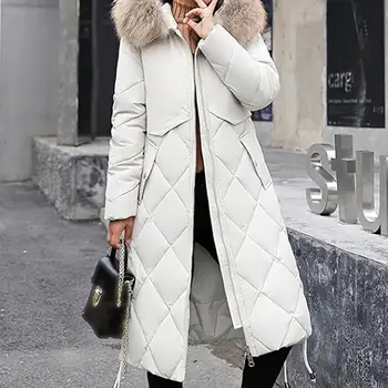 Cotton Clothing Women's Long Section Large Fur Collar Ladies Cotton Women's Thickening Down Cotton Padded Cotton
Cotton Clothing Women's Long Section Large Fur Collar Ladies Cotton Women's Thickening Down Cotton Padded Cotton