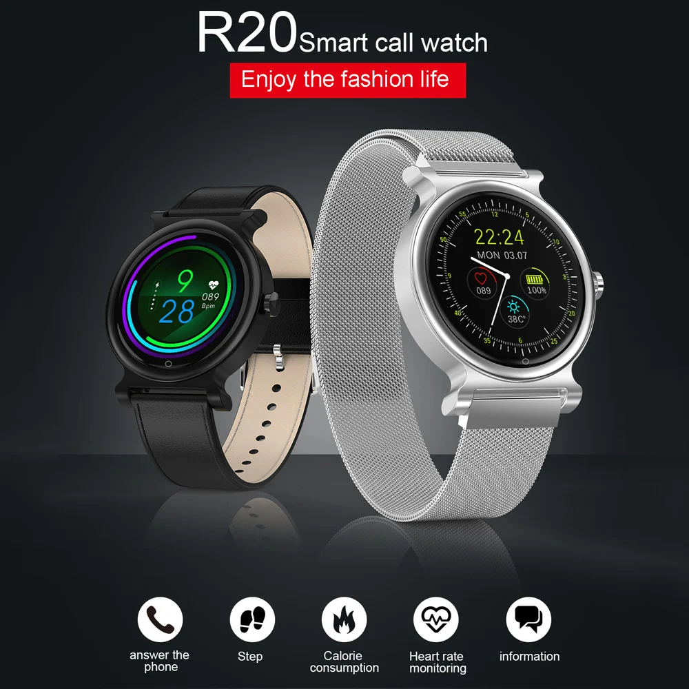 R20 Smart Call Watch Heart Rate Blood Pressure Bluetooth Call Voice Control Motion Fitness Tracker IP67 Waterproof Smart Band
R20 Smart Call Watch Heart Rate Blood Pressure Bluetooth Call Voice Control Motion Fitness Tracker IP67 Waterproof Smart Band