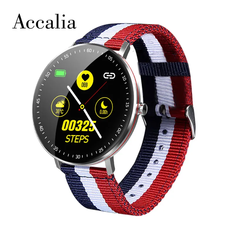 Accalia F19 smart watch activity tracker heart rate blood pressure music control weather forecast full screen touch bracelet
Accalia F19 smart watch activity tracker heart rate blood pressure music control weather forecast full screen touch bracelet