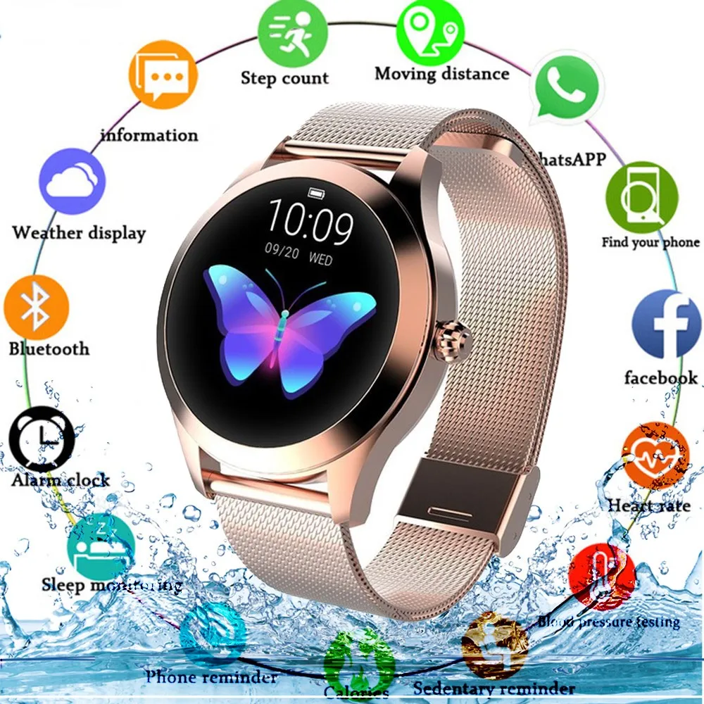 IP68 Waterproof Smart Watch Women Lovely Bracelet Heart Rate Monitor Sleep Monitoring Smartwatch Connect IOS Android KW10 band
IP68 Waterproof Smart Watch Women Lovely Bracelet Heart Rate Monitor Sleep Monitoring Smartwatch Connect IOS Android KW10 band