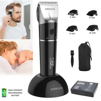 ETEREAUTY Electric Hair Clipper Electric Cordless LED Display Titanium Ceramic Blade Cutting Kit with US Plug (Black)
ETEREAUTY Electric Hair Clipper Electric Cordless LED Display Titanium Ceramic Blade Cutting Kit with US Plug (Black)