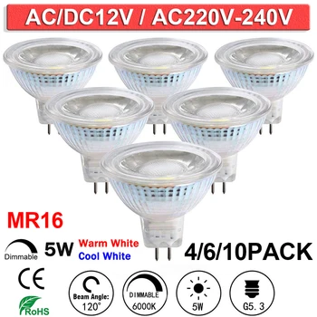 2/4/6/10 PACK Dimmable Light Bulbs 5W AC/DC12V AC220V Spotlight MR16 LED Full Glass Cover Reflector Warm/Cool White LED Bulb Q40
2/4/6/10 PACK Dimmable Light Bulbs 5W AC/DC12V AC220V Spotlight MR16 LED Full Glass Cover Reflector Warm/Cool White LED Bulb Q40