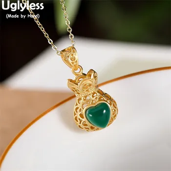 Uglyless Hollow Gold Money Bag Pendants for Women Heart-shape Chalcedony Necklaces NO Chains 925 Silver Retro Fashion Jewelry 
Uglyless Hollow Gold Money Bag Pendants for Women Heart-shape Chalcedony Necklaces NO Chains 925 Silver Retro Fashion Jewelry