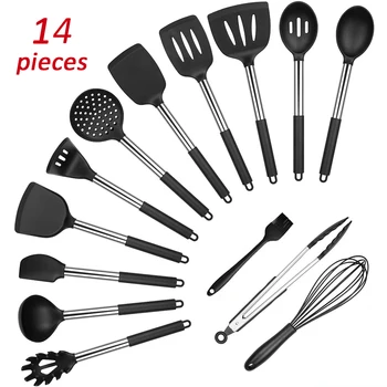 9 To 15Pcs Kitchen Utensil Set Premium Silicone Stainless Steel Cooking Utensils Non-stick Spatula Heat Resistant Cooking Tools
9 To 15Pcs Kitchen Utensil Set Premium Silicone Stainless Steel Cooking Utensils Non-stick Spatula Heat Resistant Cooking Tools